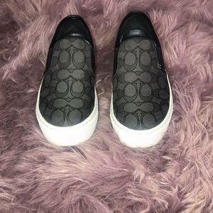 Black Coach Canvas Shoes
